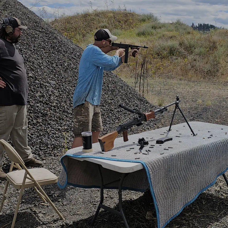 Man shooting a semi automatic rifle